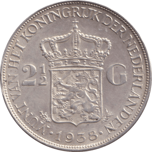 1931 SILVER 2 1/2 GULDEN NETHERLANDS - SILVER WORLD COINS - Cambridgeshire Coins