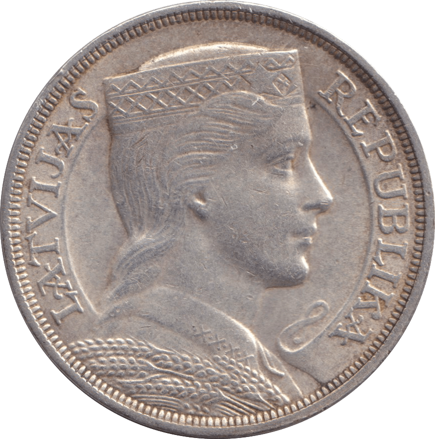 1931 SILVER 5 LATI LATVIA - SILVER WORLD COINS - Cambridgeshire Coins
