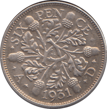 1931 SIXPENCE ( VF ) - SIXPENCE - Cambridgeshire Coins