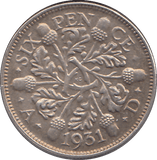 1931 SIXPENCE ( VF ) - SIXPENCE - Cambridgeshire Coins