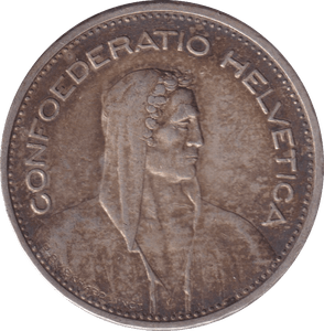1931 SWITZERLAND 5 FRANC - WORLD COINS - Cambridgeshire Coins