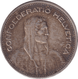 1931 SWITZERLAND 5 FRANC - WORLD COINS - Cambridgeshire Coins