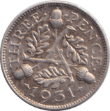 1931 THREEPENCE ( EF ) - THREEPENCE - Cambridgeshire Coins