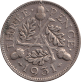 1931 THREEPENCE ( GF ) - THREEPENCE - Cambridgeshire Coins