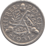 1931 THREEPENCE ( VF ) - THREEPENCE - Cambridgeshire Coins