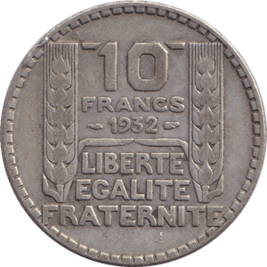 1932 10 FRANCS FRANCE - WORLD COINS - Cambridgeshire Coins