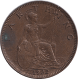 1932 FARTHING ( GVF ) - FARTHING - Cambridgeshire Coins