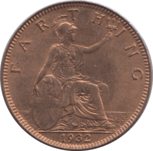 1932 FARTHING ( UNC ) - Farthing - Cambridgeshire Coins