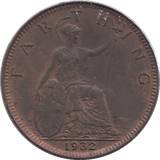 1932 FARTHING ( UNC ) - Farthing - Cambridgeshire Coins