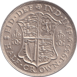 1932 HALFCROWN ( UNC ) - HALFCROWN - Cambridgeshire Coins