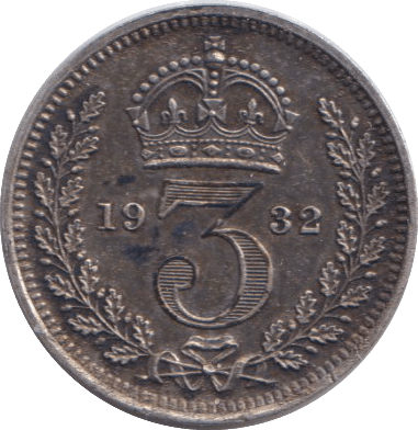 1932 MAUNDY THREEPENCE ( EF ) - MAUNDY THREEPENCE - Cambridgeshire Coins