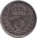1932 MAUNDY THREEPENCE ( EF ) - MAUNDY THREEPENCE - Cambridgeshire Coins