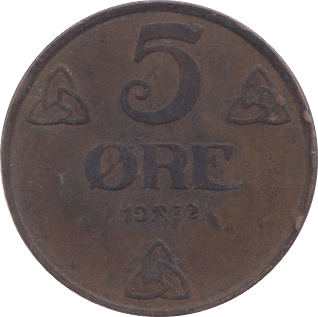 1932 NORWAY 5 ORE - WORLD COINS - Cambridgeshire Coins