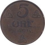1932 NORWAY 5 ORE - WORLD COINS - Cambridgeshire Coins