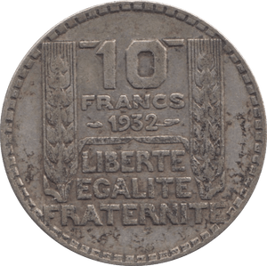 1932 SILVER 10 FRANCS FRANCE - SILVER WORLD COINS - Cambridgeshire Coins