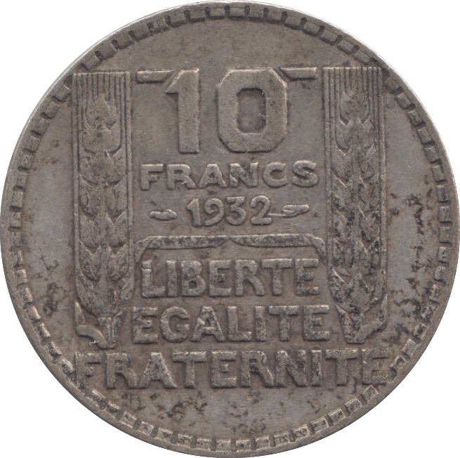 1932 SILVER 10 FRANCS FRANCE - SILVER WORLD COINS - Cambridgeshire Coins