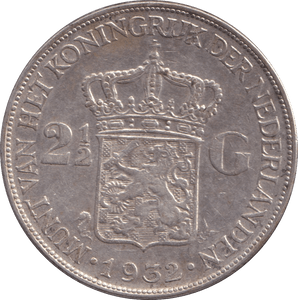 1932 SILVER 2 1/2 GULDEN NETHERLANDS - SILVER WORLD COINS - Cambridgeshire Coins