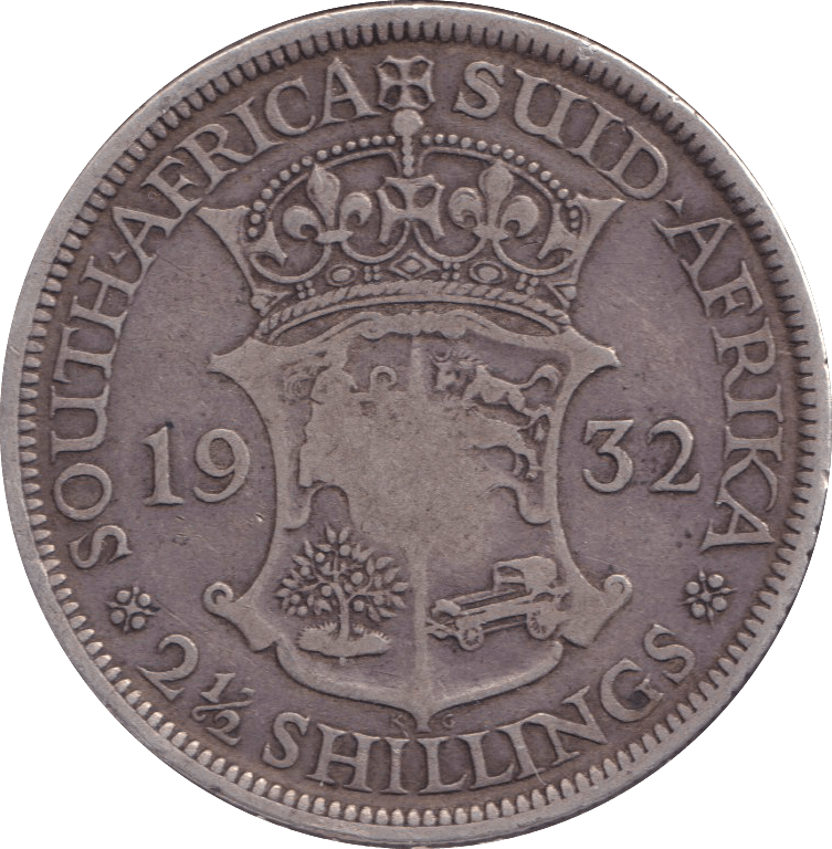 1932 SILVER 2 1/2 SHILLING SOUTH AFRICA - SILVER WORLD COINS - Cambridgeshire Coins