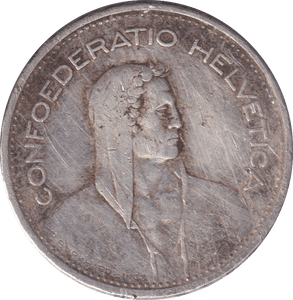 1932 SILVER 5 FRANCS SWITZERLAND - WORLD COINS - Cambridgeshire Coins
