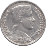 1932 SILVER FIVE LATI LATVIA - SILVER WORLD COINS - Cambridgeshire Coins