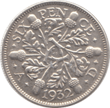 1932 SIXPENCE ( AUNC ) - Sixpence - Cambridgeshire Coins