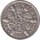1932 SIXPENCE (VF) - SIXPENCE - Cambridgeshire Coins