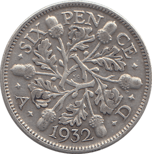 1932 SIXPENCE (VF) - WORLD COINS - Cambridgeshire Coins