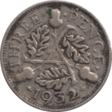 1932 THREEPENCE ( FINE ) - THREEPENCE - Cambridgeshire Coins