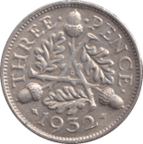 1932 THREEPENCE ( UNC ) - Threepence - Cambridgeshire Coins