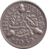 1932 THREEPENCE ( VF ) - THREEPENCE - Cambridgeshire Coins