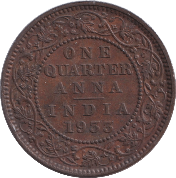 1933 1/4 ANNA INDIA - WORLD COINS - Cambridgeshire Coins