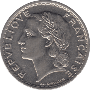 1933 5 FRANCS FRANCE - WORLD COINS - Cambridgeshire Coins