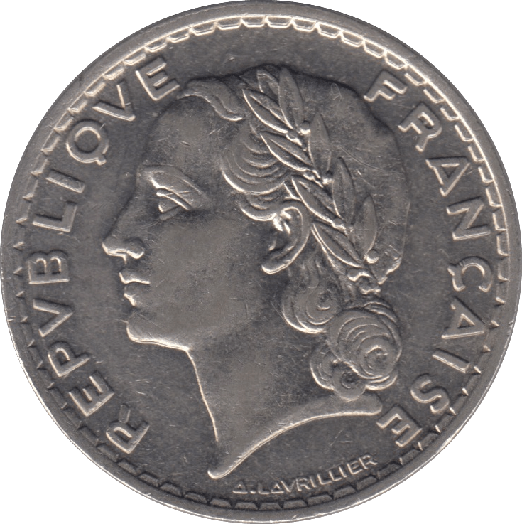 1933 5 FRANCS FRANCE - WORLD COINS - Cambridgeshire Coins