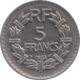 1933 5 FRANCS FRANCE - WORLD COINS - Cambridgeshire Coins