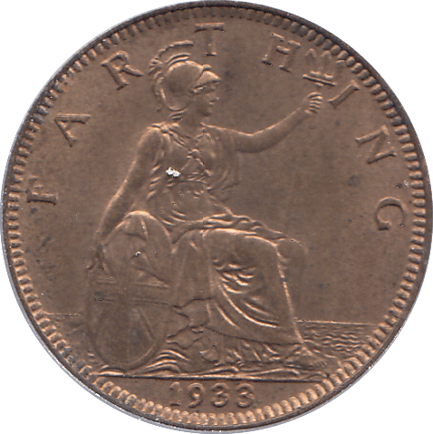 1933 FARTHING ( UNC ) - FARTHING - Cambridgeshire Coins