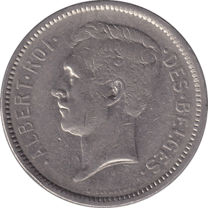 1933 FIVE FRANK BELGIUM - WORLD COINS - Cambridgeshire Coins
