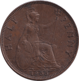1933 HALF PENNY ( EF ) - HALFPENNY - Cambridgeshire Coins