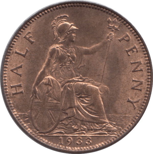 1933 HALFPENNY ( UNC ) - Halfpenny - Cambridgeshire Coins
