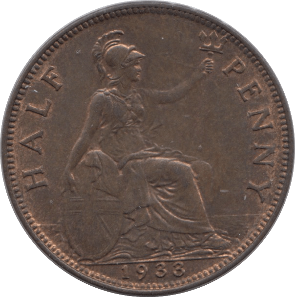 1933 HALFPENNY ( UNC ) - Halfpenny - Cambridgeshire Coins