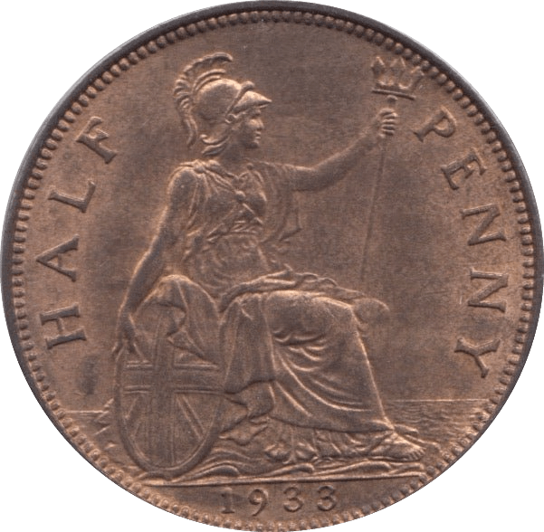 1933 HALFPENNY - WORLD COINS - Cambridgeshire Coins