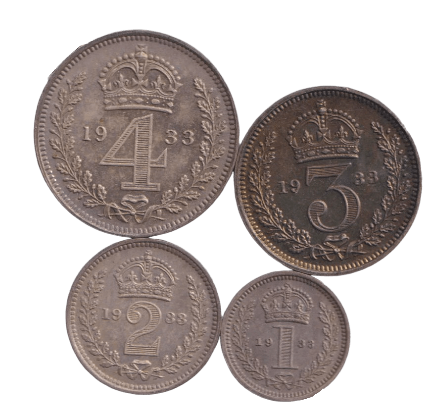 1933 MAUNDY SET GEORGE V - Maundy Set - Cambridgeshire Coins