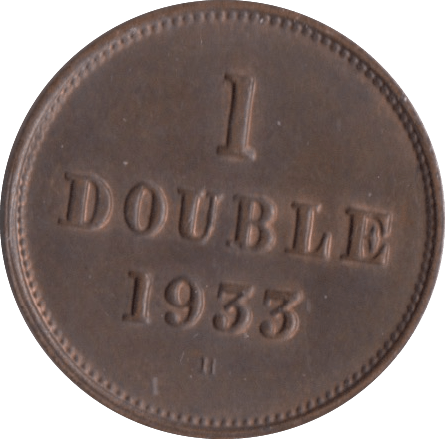 1933 ONE DOUBLE GUERNSEY - WORLD COINS - Cambridgeshire Coins