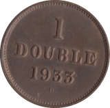 1933 ONE DOUBLE GUERNSEY - WORLD COINS - Cambridgeshire Coins