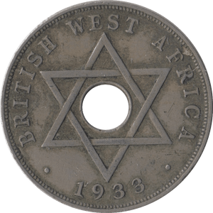1933 ONE PENNY BRITISH WEST AFRICA - SILVER WORLD COINS - Cambridgeshire Coins