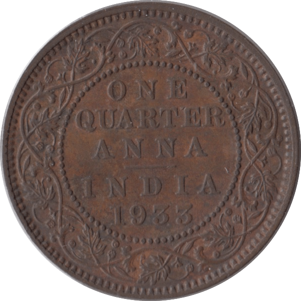 1933 QUARTER ANNA BRITISH INDIA - WORLD COINS - Cambridgeshire Coins