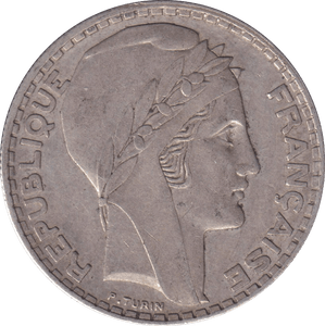 1933 SILVER 20 FRANC FRANCE - SILVER WORLD COINS - Cambridgeshire Coins