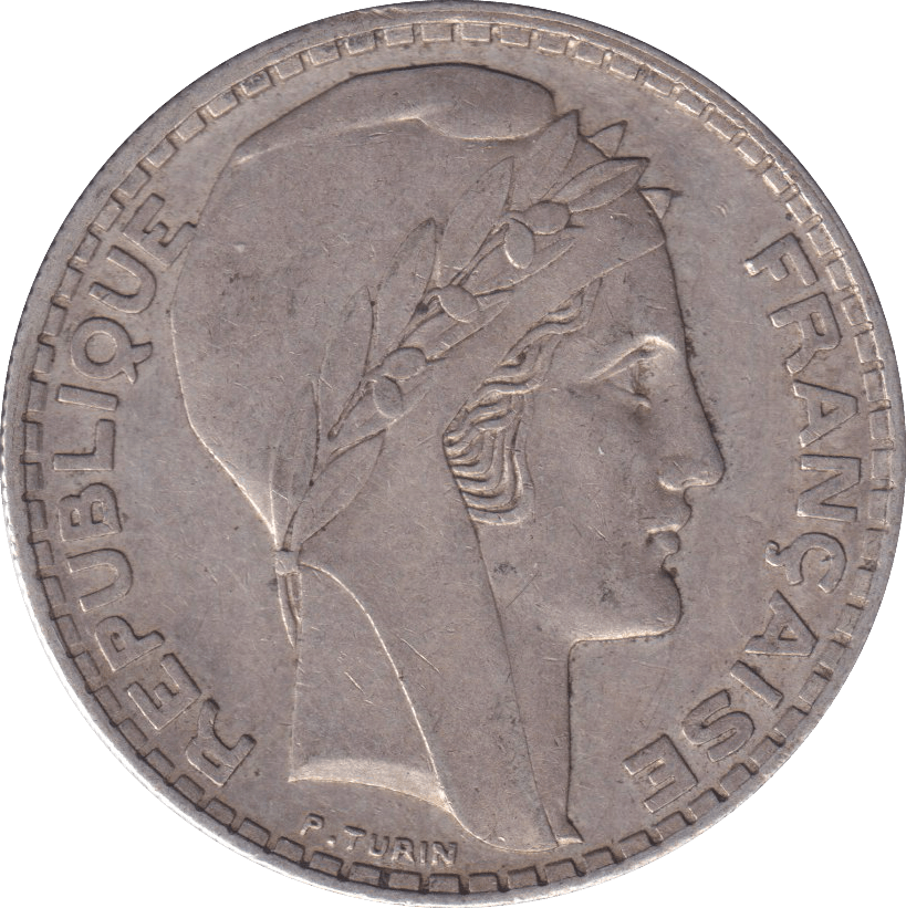 1933 SILVER 20 FRANC FRANCE - SILVER WORLD COINS - Cambridgeshire Coins