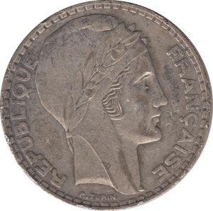 1933 SILVER 20 FRANCS FRANCE 1 - SILVER WORLD COINS - Cambridgeshire Coins