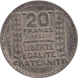 1933 SILVER 20 FRANCS FRANCE 2 - SILVER WORLD COINS - Cambridgeshire Coins