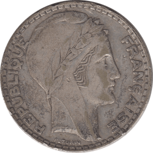 1933 SILVER 20 FRANCS FRANCE 5 - SILVER WORLD COINS - Cambridgeshire Coins